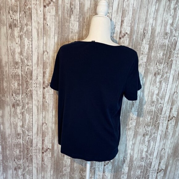 Lauren Jeans Company Navy Shirt with Lace Neckline size 1X - Picture 3 of 4